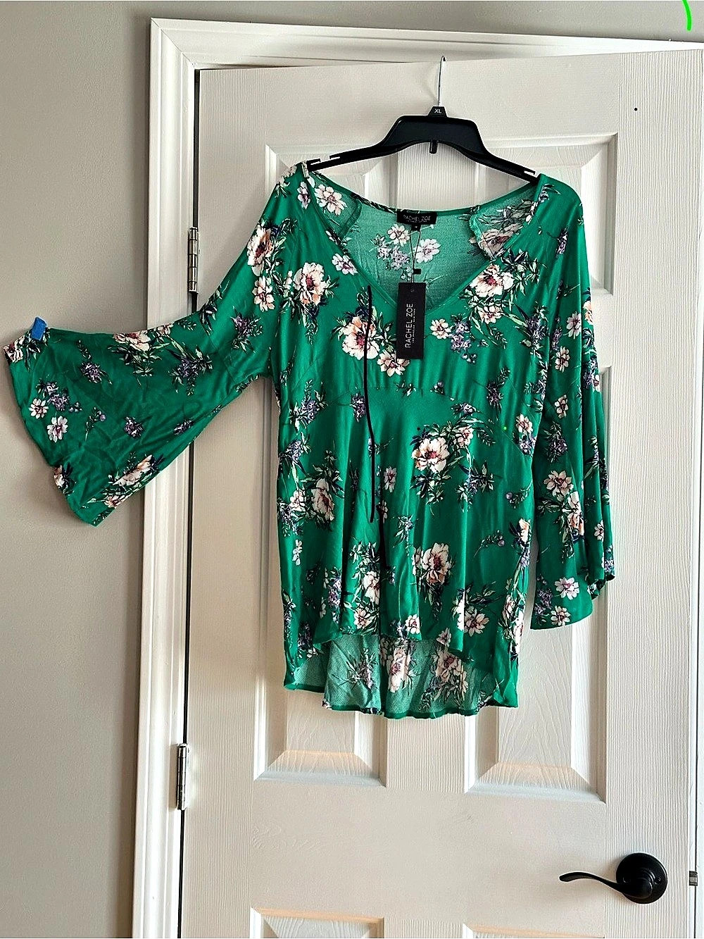 Rachel Zoe Floral Green & Pink Blouse NWT